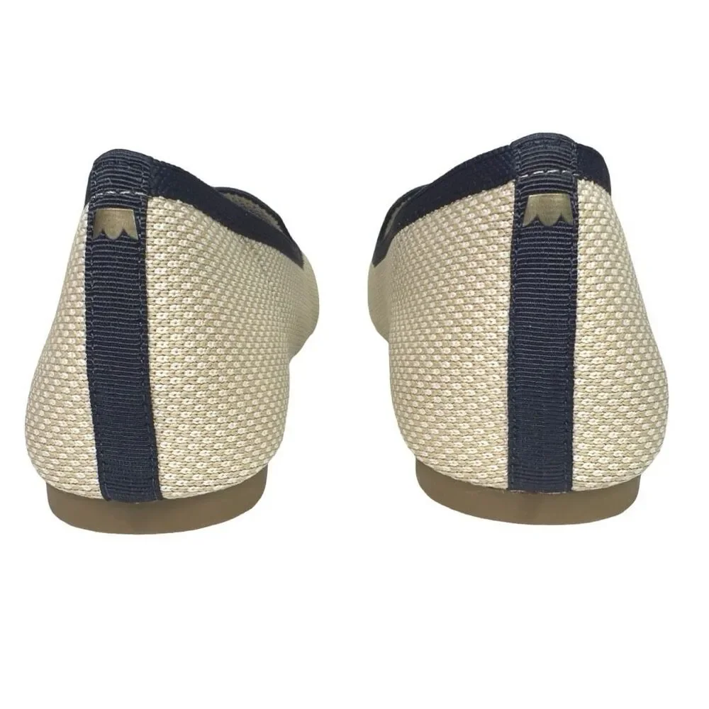 Birdies The Blackbird Eggshell / Navy Loafer Flats - Size 8.5